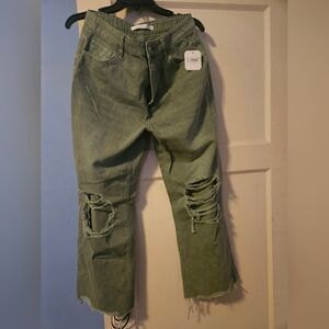 Altr'd State Olive Distressed Jeans